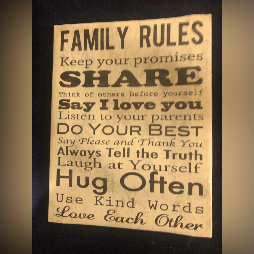 Family Rules Wall Art